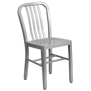 916-CH6120018SIL Chair w/ Vertical Slat Back - Steel, Silver