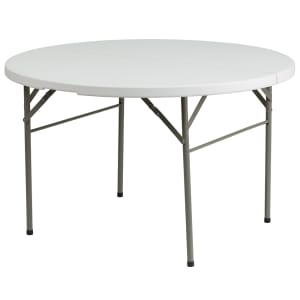 916-DAD122RZ 47 3/4" Round Folding Table w/ Granite White Plastic Top, 29 1/2"H