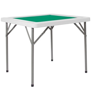 916-DADMJZ88 34 1/2" Square Folding Game Table w/ Green Felt Surface, 29"H
