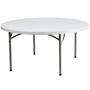 916-DADYCZ152RGW 59 3/4" Round Folding Table w/ Granite White Plastic Top, 28 3/4"H