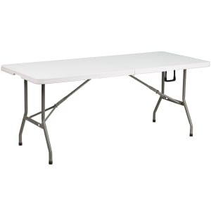 916-DADYCZ183Z Rectangular Folding Table w/ Granite White Plastic Top - 72"W x 30"D x 29"H