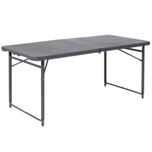 916-DADLF122ZDG Rectangular Folding Table w/ Dark Gray Plastic Top - 48-1/4"W x 23-1/2"D x 29-1/2"H