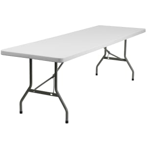916-DADYCZ244GWGG Rectangular Folding Table w/ Granite White Plastic Top - 96"W x 30"D x 29"H