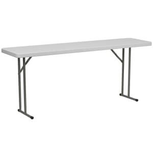 916-DADYCZ180GWGG Rectangular Folding Table w/ Granite White Plastic Top - 72"W x 18"D x 29"H