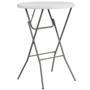 916-DADYCZ80R2BARGWG 31 1/4" Round Folding Table w/ Granite White Plastic Top, 43 3/4"H