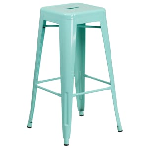 916-ETBT350330MINT Backless Bar Stool w/ Metal Seat, Mint
