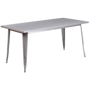 916-ETCT005SIL Rectangular Dining Height Table - 63"W x 31 1/2"D, Steel, Silver
