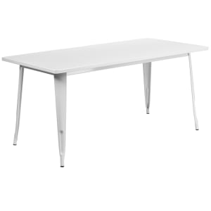 916-ETCT005WH Rectangular Dining Height Table - 63"W x 31 1/2"D, Steel, White