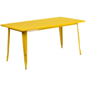 916-ETCT005YL Rectangular Dining Height Table - 63"W x 31 1/2"D, Steel, Yellow