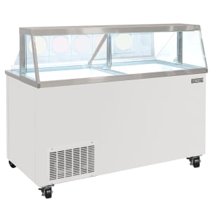 842-CDC26 67 3/4" Mobile Ice Cream Dipping Cabinet w/ 20 Tub Capacity - White, 115v