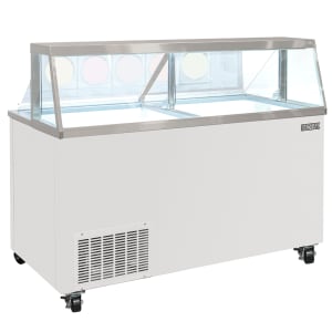 Summit NOVA53 60 3/4" Mobile Ice Cream Freezer w/ (4) Wire Storage Baskets - White, 115v