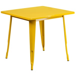 916-ETCT0021YL 31 1/2" Square Dining Height Table - Steel, Yellow