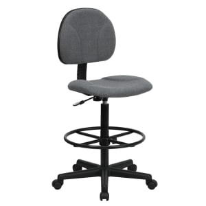 916-BT659GRY Swivel Drafting Stool w/ Low Back - Gray Polyester Upholstery