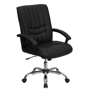 916-BT9076BK Swivel Office Chair w/ Mid Back - Black LeatherSoft Upholstery