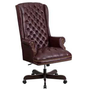 916-CI360BY Swivel Office Chair w/ High Back - Burgundy LeatherSoft Upholstery