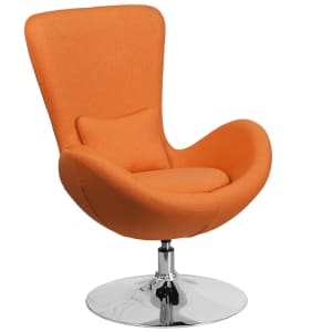 916-CH162430ORFAB Swivel Reception Arm Chair - Orange Fabric Upholstery