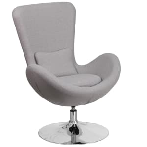 916-CH162430LTGYFAB Swivel Reception Arm Chair - Light Gray Fabric Upholstery