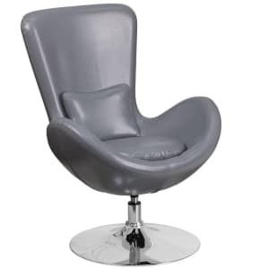 916-CH162430GYLEA Swivel Reception Arm Chair - Gray LeatherSoft Upholstery