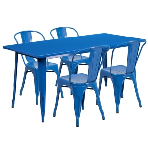 916-ETCT005430BL Rectangular Table & (4) Chair Set - 63"W x 31 1/2"D x 29 1/2"...
