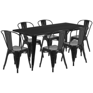 916-ETCT005630BK Rectangular Table & (6) Chair Set - 63"W x 31 1/2"D x 29 1/2"...