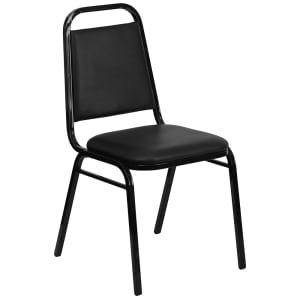 916-FDBHF2GG Stacking Banquet Chair w/ Black Vinyl Back & Seat - Steel Frame, Black