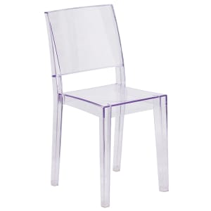 916-FH121APC Stacking Side Chair w/ Plain Back - Polycarbonate, Transparent Crystal