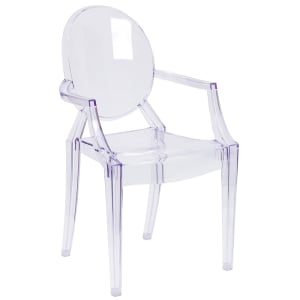 916-FH124APCCLR Ghost Arm Chair w/ Plain Back - Polycarbonate, Transparent Crystal