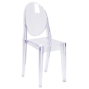 916-FH111APCCLRGG Ghost Side Chair w/ Plain Back - Polycarbonate, Transparent Crystal