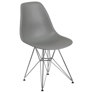 916-FH130CPP1GY Accent Side Chair - Gray Plastic Seat, Chrome Base