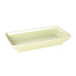 701-M85145WWG 14 1/2" x 8 1/2" Rectangular Pappasan Platter - Melamine, Weeping Willow Green