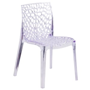 916-FH161APC Stacking Side Chair w/ Plain Back - Polycarbonate, Transparent Crystal