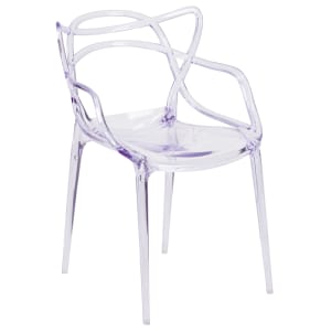 916-FH173APC Stacking Side Chair w/ Cutout Back - Polycarbonate, Transparent Crystal