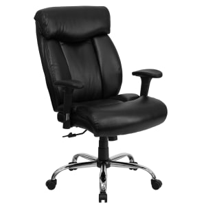 916-GO1235BKLEAA Swivel Big & Tall Office Chair w/ High Back - Black LeatherSoft Upholstery