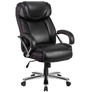 916-GO2092M1BK Swivel Big & Tall Office Chair w/ High Back - Black LeatherSoft Upholstery