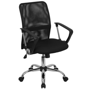 916-GO6057 Swivel Office Chair w/ Mid Back - Black Mesh Back & Seat