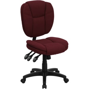 916-GO930FBY Swivel Office Chair w/ Mid Back - Burgundy Fabric Upholstery