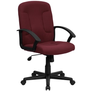 916-GOST6BY Swivel Office Chair w/ Mid Back - Burgundy Fabric Upholstery