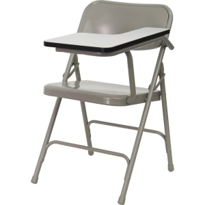916-HF309ASTLFT Folding Chair w/ Left Tablet Arm - Steel, Beige