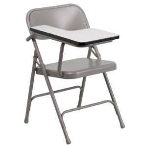 916-HF309ASTRT Folding Chair w/ Right Tablet Arm - Steel, Beige