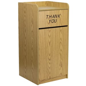 916-MTM8520TRAOAK 36 gal Indoor Decorative Trash Can - Wood, Oak Melamine Finish