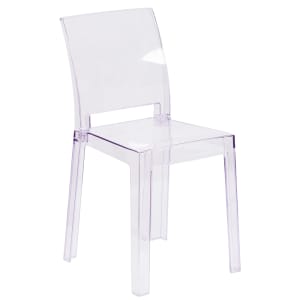 916-OWSQUAREBACK18 Ghost Chair w/ Square Back - Polycarbonate, Transparent Crystal