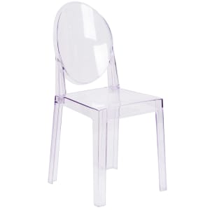 916-OWGHOSTBACK18 Ghost Chair w/ Oval Back - Polycarbonate, Transparent Crystal