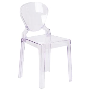 916-OWTEARBACK18 Ghost Chair w/ Tear Back - Polycarbonate, Transparent Crystal