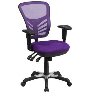 916-HL0001PUR Swivel Office Chair w/ Mid Back - Purple Mesh Back & Seat