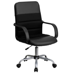 916-LFW61B2 Swivel Task Chair w/ Mid Back - Black Mesh Back & Seat