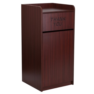 916-MTM8520TRAMAH 36 gal Indoor Decorative Trash Can - Wood, Mahogany Melamine Finish