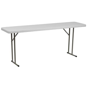 916-RB1872GG Rectangular Folding Training Table w/ Granite White Plastic Top - 72"W x 18"D x 29"H
