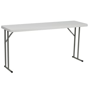 916-RB1860GG Rectangular Folding Training Table w/ Granite White Plastic Top - 60"W x 18"D x 29"H
