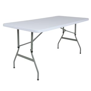 916-RB3050ADJ Rectangular Folding Table w/ Granite White Plastic Top - 59 1/4"W x 29"D x 28" to 34"H