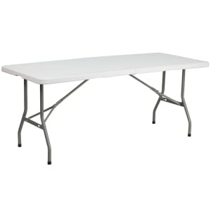 916-RB3072FH Rectangular Folding Table w/ Granite White Plastic Top - 72"W x 30"D x 29"H